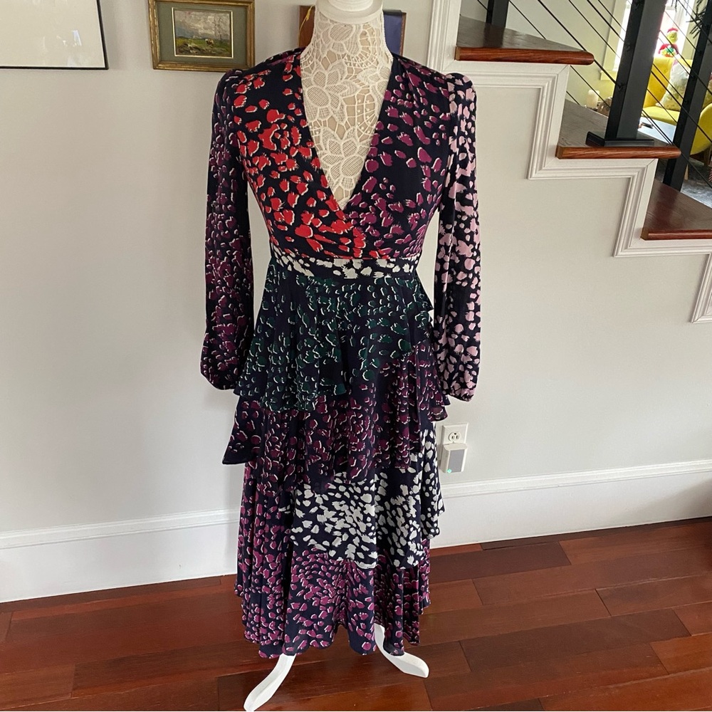 MARIE OLIVER Tessa Tiered Dress Sz 6 - Picture 3 of 6